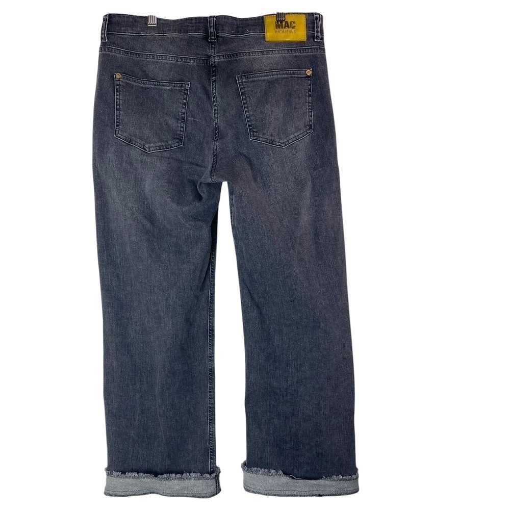 MAC Rich Clea Jeans Wide Straight Leg Crop Cuffed in Dark Gray Size 38 (US 8) - Picture 2 of 11